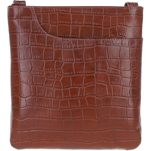 Ashwood Curve Zip Top Leather Cross Body Bag Croc: CURVE Cognac/croc NA - Ashwood Handbags - Modalova