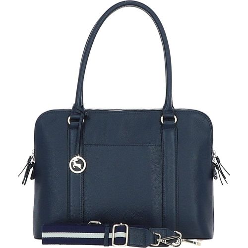 Apos;Cuore di Cuoio&apos; 3 Section Large Leather Handbag: X-39 Navy Blue NA - Ashwood Handbags - Modalova