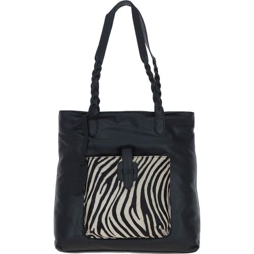 Apos;Mito di Pelle&apos; Leather Shoulder Bag: ELA 1128 Black/Zebra Print NA - Ashwood Handbags - Modalova