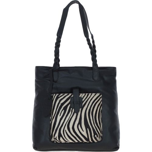 Mito di Pelle' Leather Shoulder Bag: ELA 1128 Black/Zebra Print NA - Ashwood Handbags - Modalova