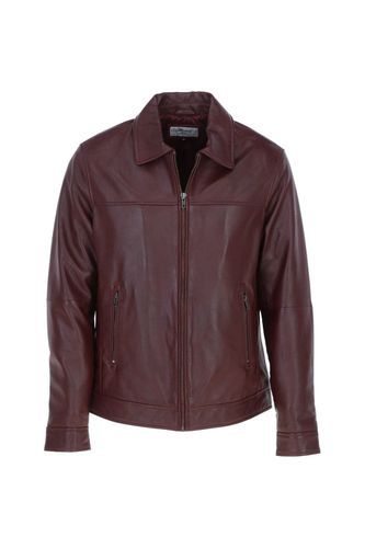 Apos;Brando&apos; Men&apos;s Classic Leather Bomber Jacket: awl-brando Oxblood Size 2XL - Ashwood Handbags - Modalova