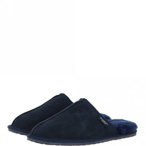 Classic Suede Sheepskin Slippers: MENS SLIPPERS 11/12 Navy/Navy - Ashwood Handbags - Modalova