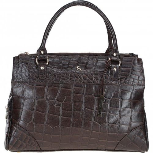 Apos;Borsa Verniciata&apos; Three Section Shoulder Bag: A4 Work Bag Brown/Croc NA - Ashwood Handbags - Modalova