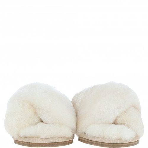 Apos;Chouette&apos; Fenland Sheepskin Crossover Slippers: LADIES CROSSOVER Natural 3/4 - Ashwood Handbags - Modalova