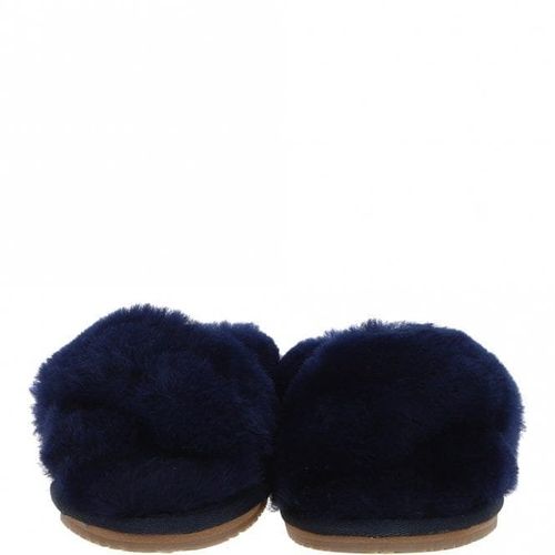 Apos;Chouette&apos; Fenland Sheepskin Crossover Slippers: LADIES CROSSOVER Navy Blue 7/8 - Ashwood Handbags - Modalova