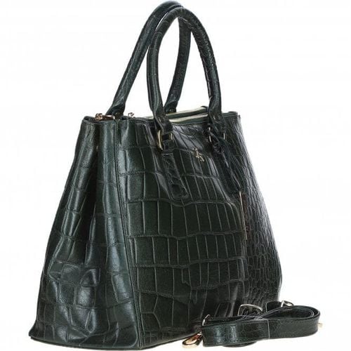 Apos;Lucido Tesoro&apos; Three Section Real Leather Bag: DM3 Green/croc NA - Ashwood Handbags - Modalova