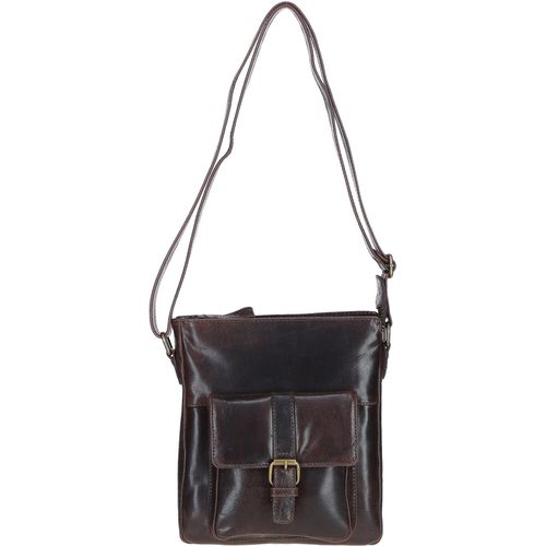 Compact Leather Messenger Bag with Front Buckle Pocket: TL-005 Brown NA - Ashwood Handbags - Modalova