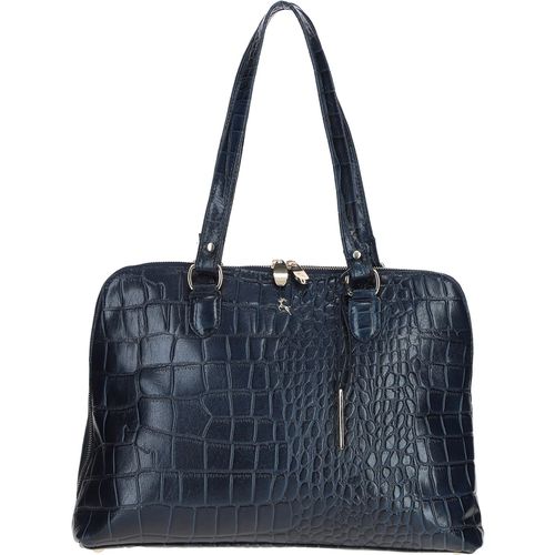 Apos;Riviera Chic&apos; Real Leather Bag: 22-064/R Navy/croc NA - Ashwood Handbags - Modalova