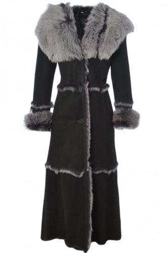 Long Length Sheepskin Coat : KB 56 Black 22 - Ashwood Handbags - Modalova