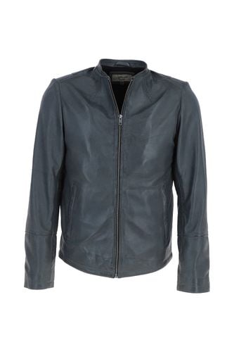 Apos;Fons&apos; Leather Slim Fit Biker Jacket: BR FONS-1 Grey Size S - Ashwood Handbags - Modalova