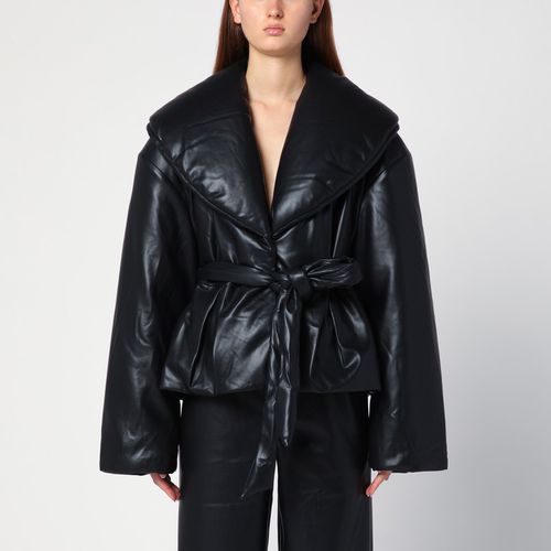 Black faux leather belted jacket - ROTATE Birger Christensen - Modalova