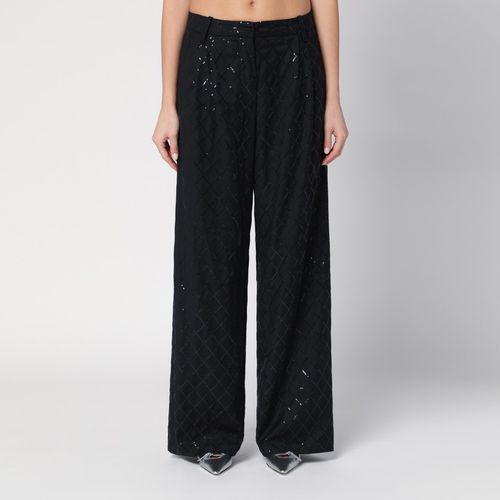 Pantalone ampio nero con paillettes - ROTATE Birger Christensen - Modalova