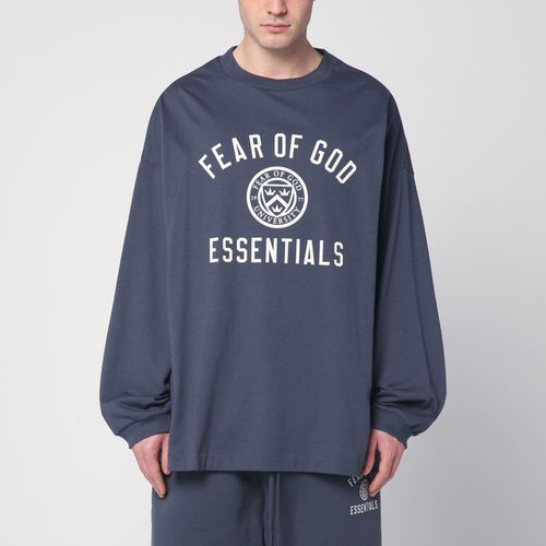 Langärmliges navyblaues T-Shirt mit Universitätslogo - Fear of God Essentials - Modalova