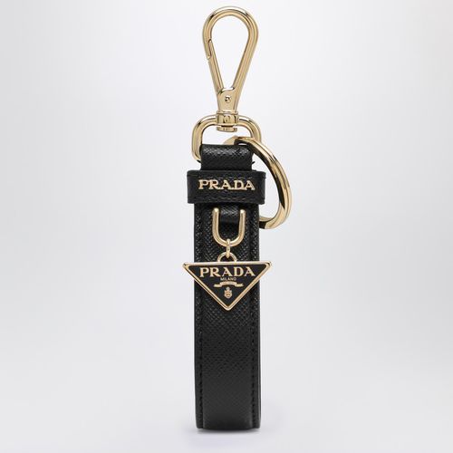 Black/gold Saffiano leather keychain - Prada - Modalova