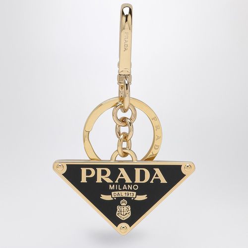 Schwarzer Schlüsselanhänger aus goldfarbenem Metall - Prada - Modalova