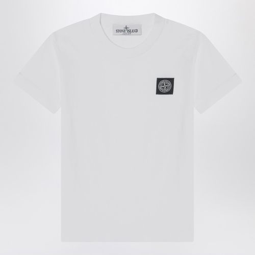 Weißes T-Shirt mit Logo-Patch - Stone Island - Modalova