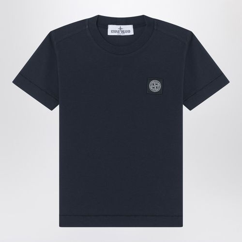 Navy blue T-shirt with logo patch - Stone Island - Modalova