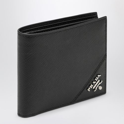 Black horizontal wallet with logo - Prada - Modalova