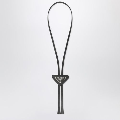 Schwarzer Bolo Tie aus Saffiano-Leder mit Logo - Prada - Modalova