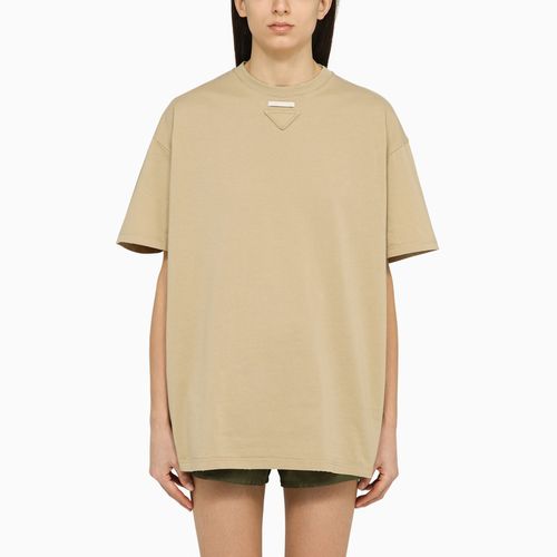 Rope-coloured T-shirt in cotton jersey - Prada - Modalova