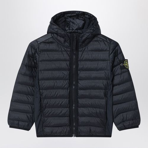 Navy blue hooded jacket - Stone Island - Modalova
