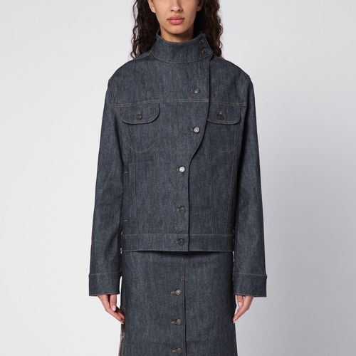 Asymmetrische dunkelgraue Denim-Jacke - Courrèges - Modalova