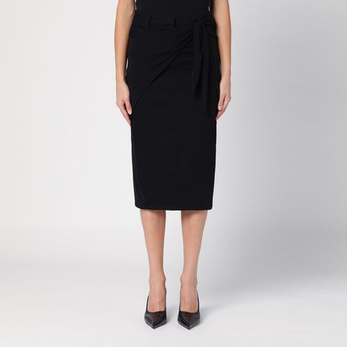 Black midi skirt with draping - Courrèges - Modalova