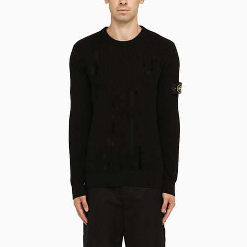 Black virgin wool crew-neck sweater - Stone Island - Modalova