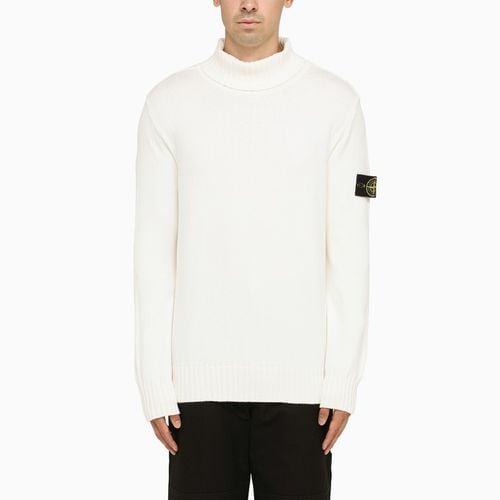 Weißer Woll-Rollkragenpullover - Stone Island - Modalova