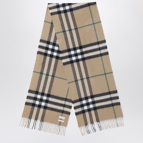 Beige cashmere check scarf - Burberry - Modalova