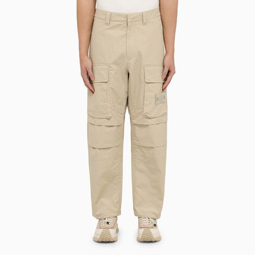 Beigefarbene Baumwollhose mit normaler Passform - Stone Island - Modalova