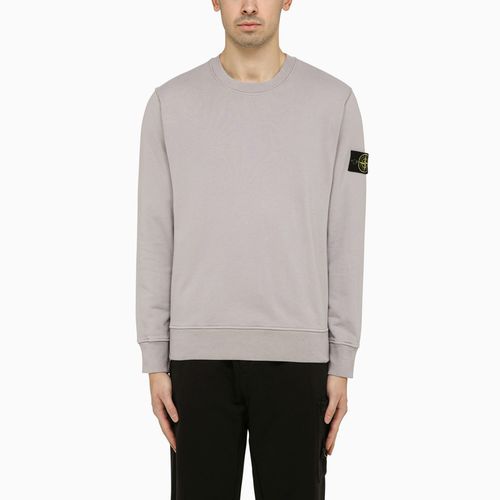 Felpa girocollo grigia chiara con logo - Stone Island - Modalova