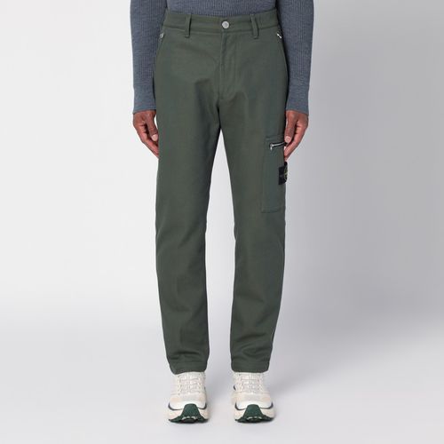 Moss green cotton blend trousers - Stone Island - Modalova