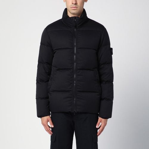 Daunenjacke aus schwarzem Wolltwill - Stone Island - Modalova