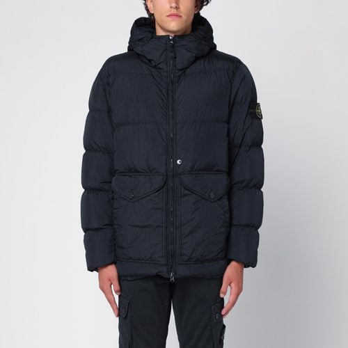 Marineblaue Daunenjacke mit Logo - Stone Island - Modalova