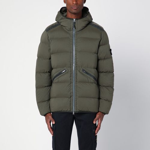 Moosfarbene gefütterte Jacke mit Reißverschluss - Stone Island - Modalova