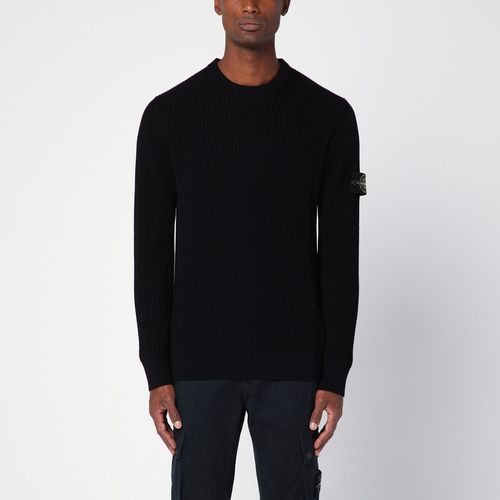 Black ribbed sweater in wool - Stone Island - Modalova