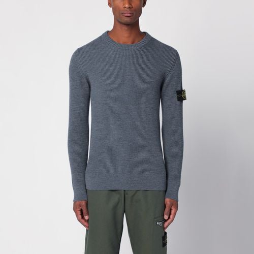 Grauer Pullover aus gerippter Wolle - Stone Island - Modalova