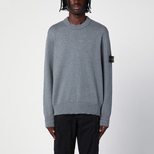 Grauer Pullover mit Rundhalsausschnitt aus Baumwollgemisch - Stone Island - Modalova