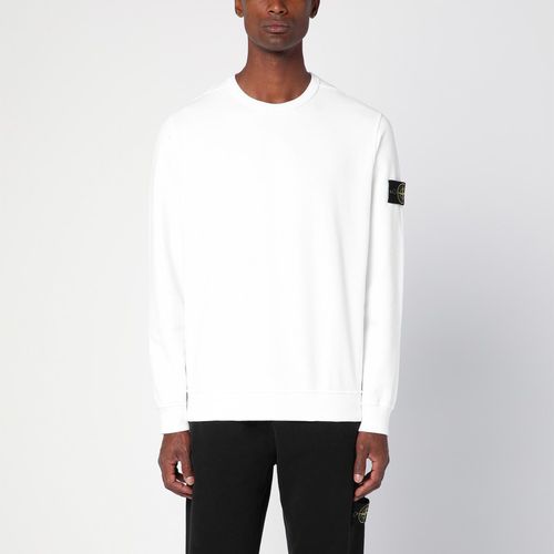 White cotton crew-neck sweatshirt - Stone Island - Modalova