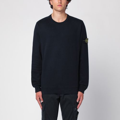 Navy cotton crew-neck sweatshirt - Stone Island - Modalova