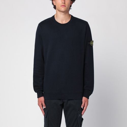 Sweatshirt mit Rundhalsausschnitt aus navyfarbener Baumwolle - Stone Island - Modalova