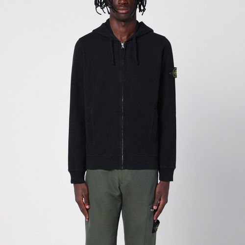 Black cotton zipped sweatshirt - Stone Island - Modalova