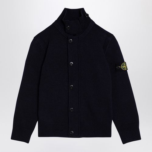 Cardigan blu navy in misto lana - Stone Island - Modalova