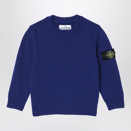 Maglione blu elettrico in cotone - Stone Island - Modalova