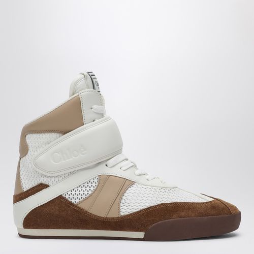 Sneaker alta Kick Natural Brown in rete e pelle - Chloé - Modalova