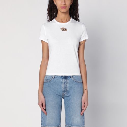 T-shirt bianca con Oval D - Diesel - Modalova