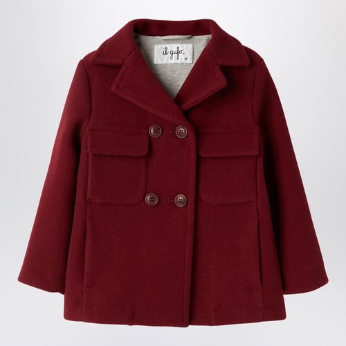 Burgundy double-breasted coat - Il Gufo - Modalova