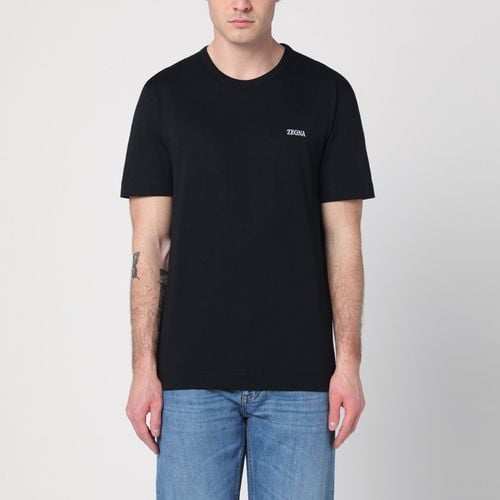 Black cotton t-shirt with logo - ZEGNA - Modalova