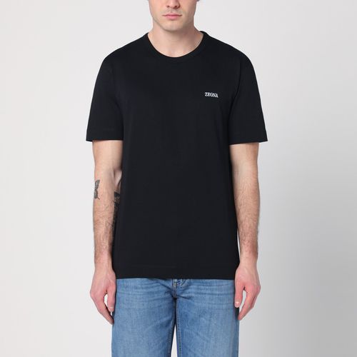 Schwarzes T-Shirt mit Logo - ZEGNA - Modalova